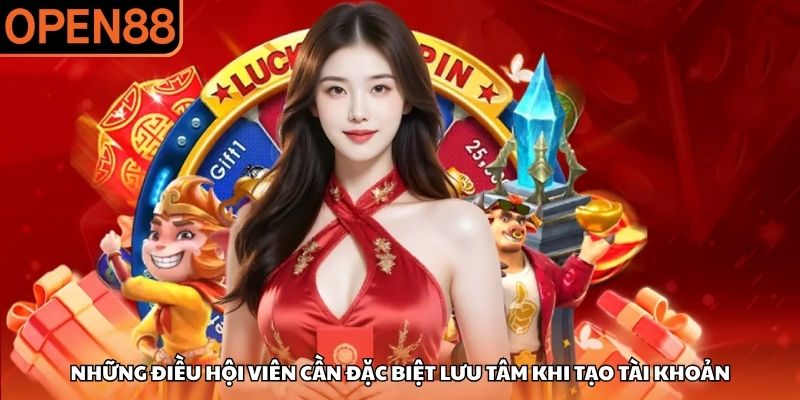 Những điều hội viên cần đặc biệt lưu tâm khi tạo tài khoản Đăng ký OPEN88